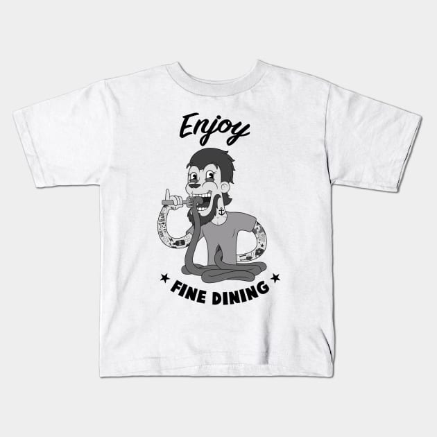 Fine Dining Kids T-Shirt by Woah_Jonny